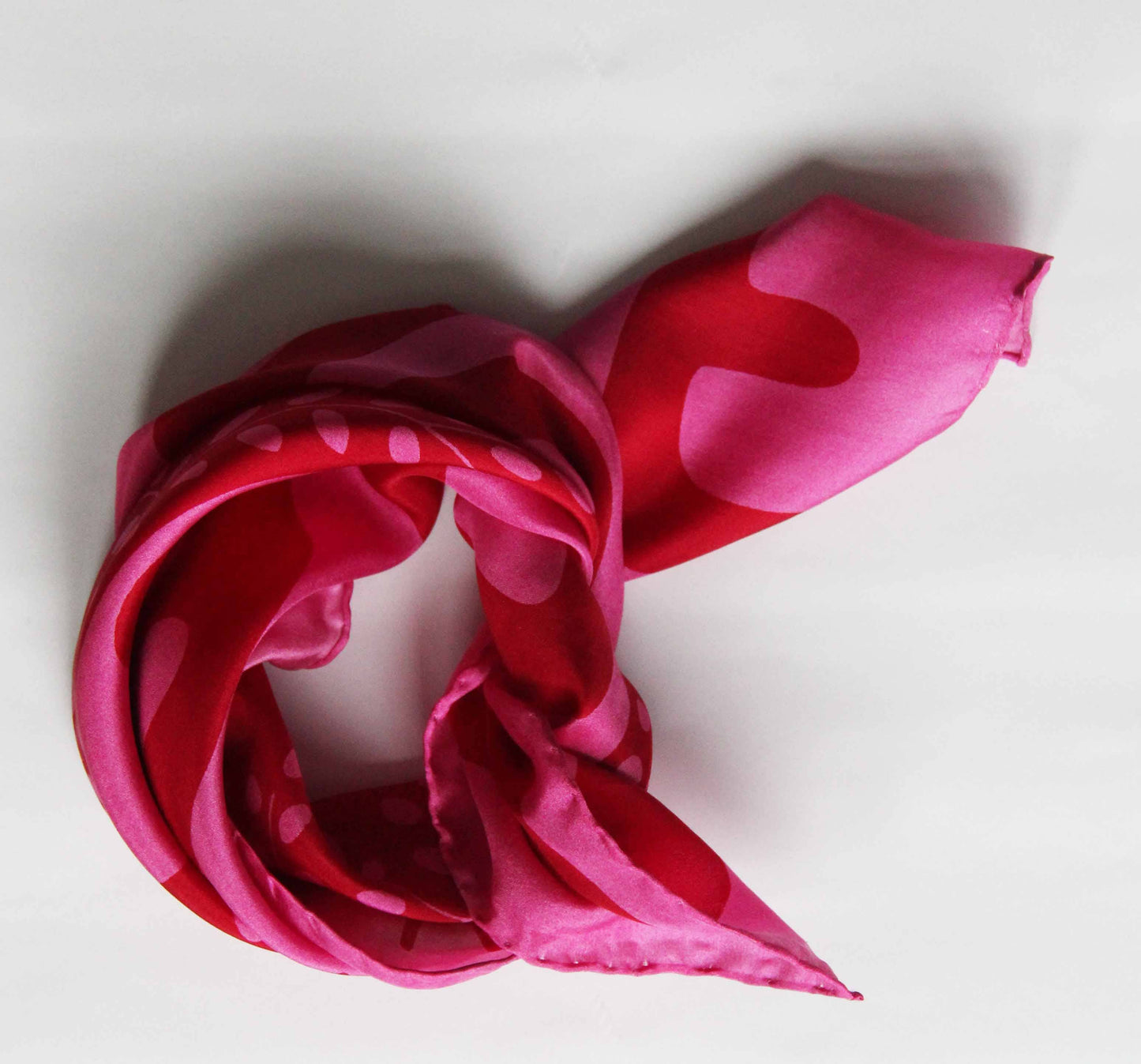 Peace and Love - fuchsia Silk Scarf