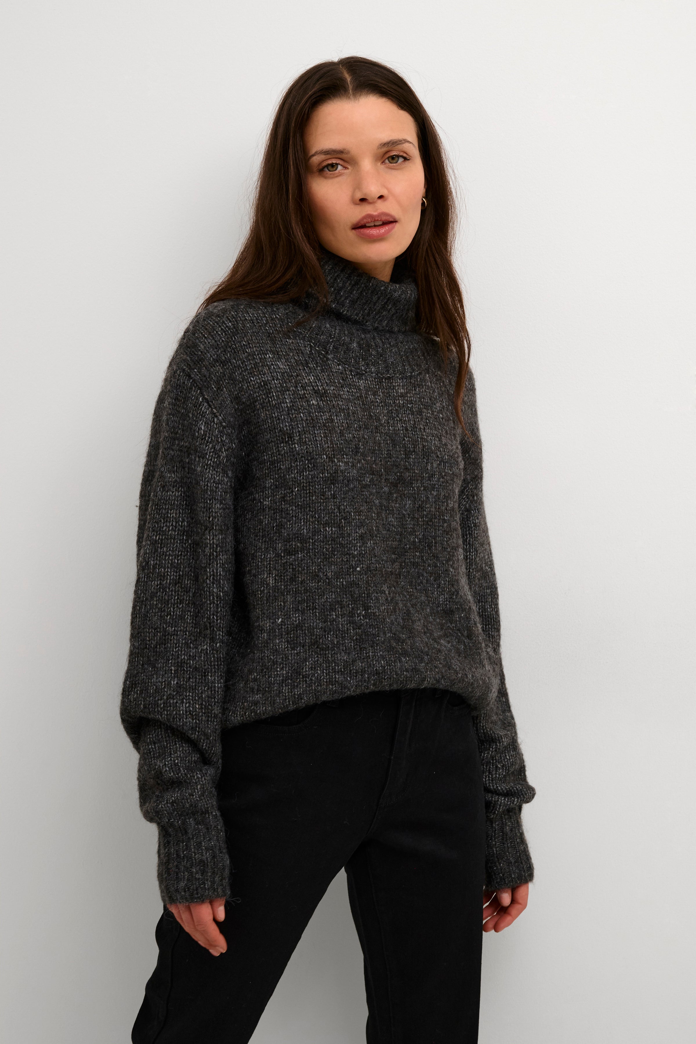 KAalioma Rollneck Pullover - Dark grey melange
