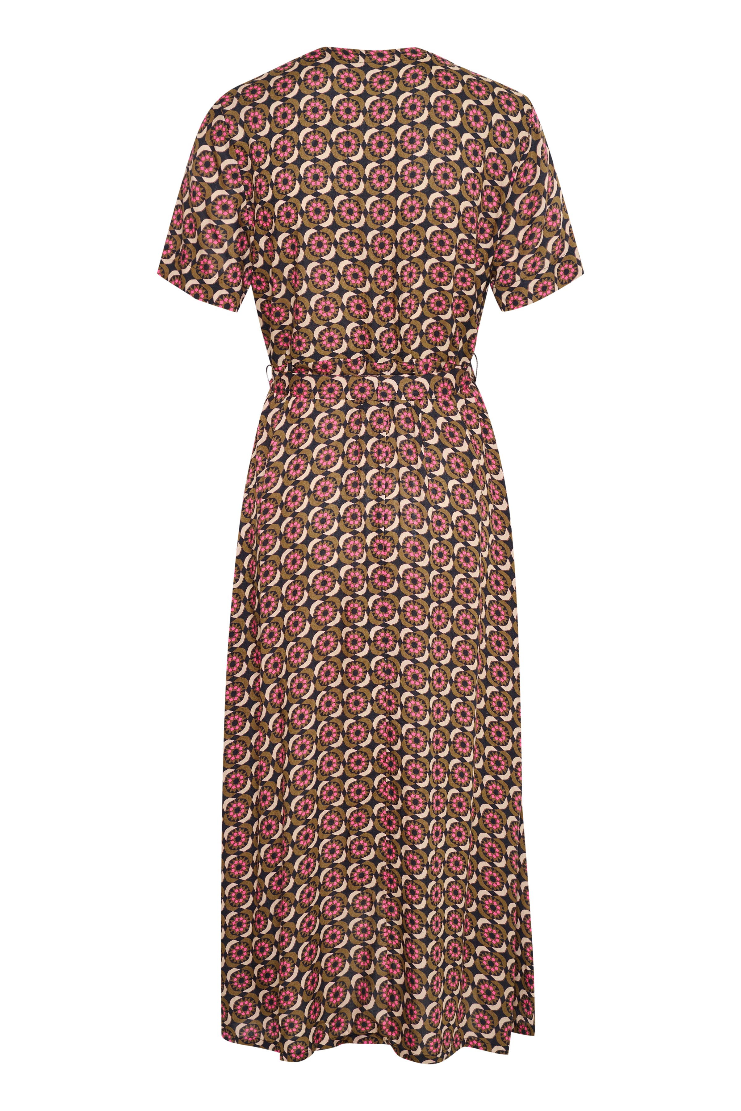 KAmarta Long Dress - Shocking Pink Graphic Print