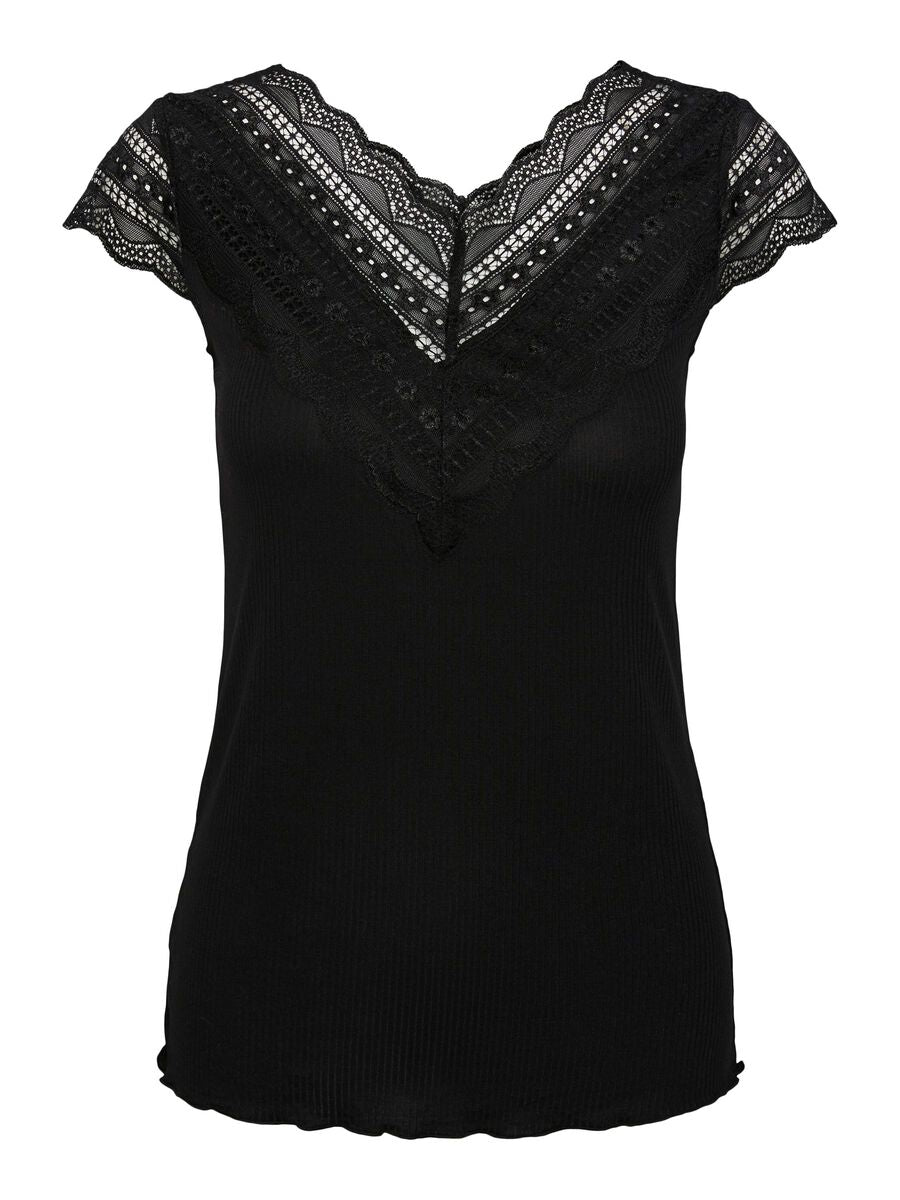 Yasellina Capsleeve Top - Black