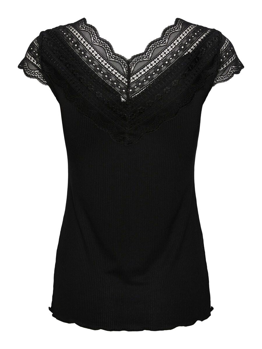 Yasellina Capsleeve Top - Black