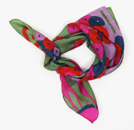 Green Sakura Silk Scarf