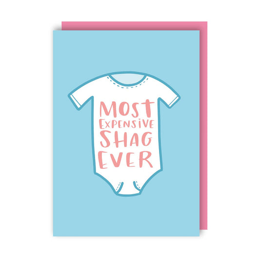 Expensive Shag Funny New Baby Pregnancy Card