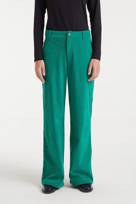 Corduroy Fabric Trousers - Green
