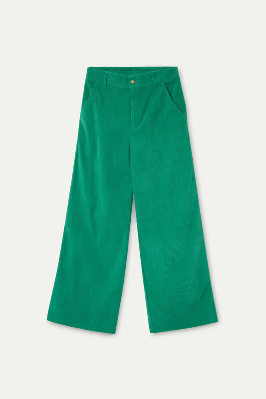 Corduroy Fabric Trousers - Green