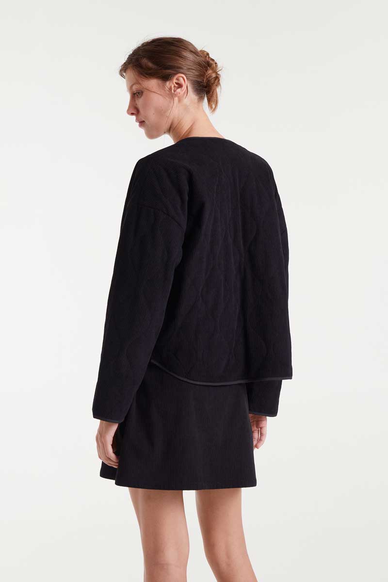 Corduroy Fabric Jacket - black