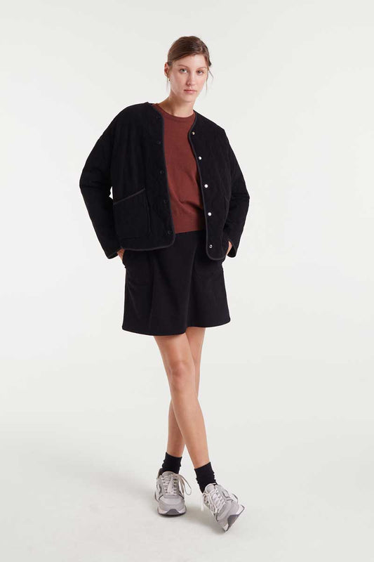 Corduroy Fabric Jacket - black