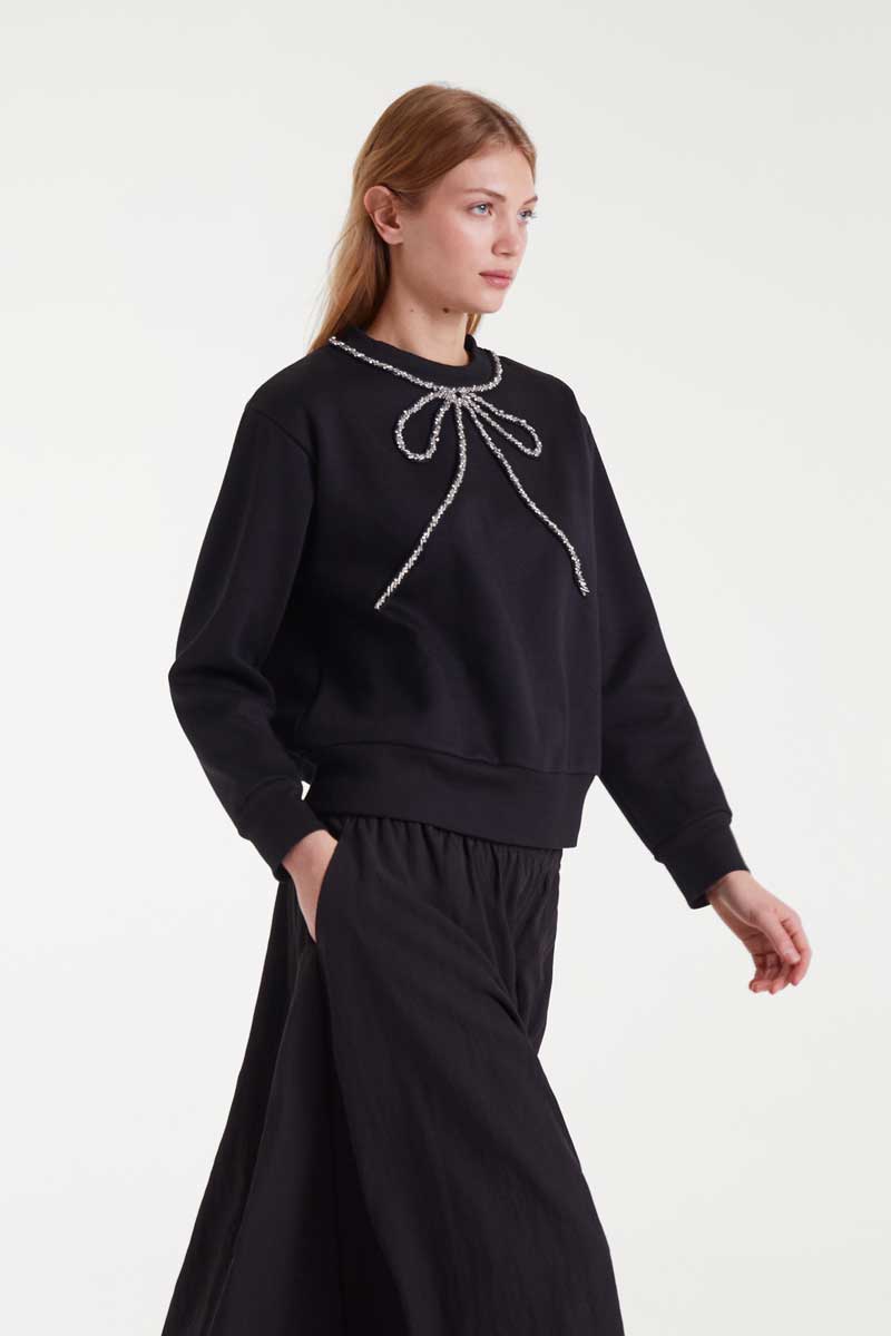 Bow Sweatshirt - Black