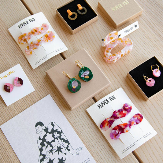 Speckle Hair Slides - Set of 2