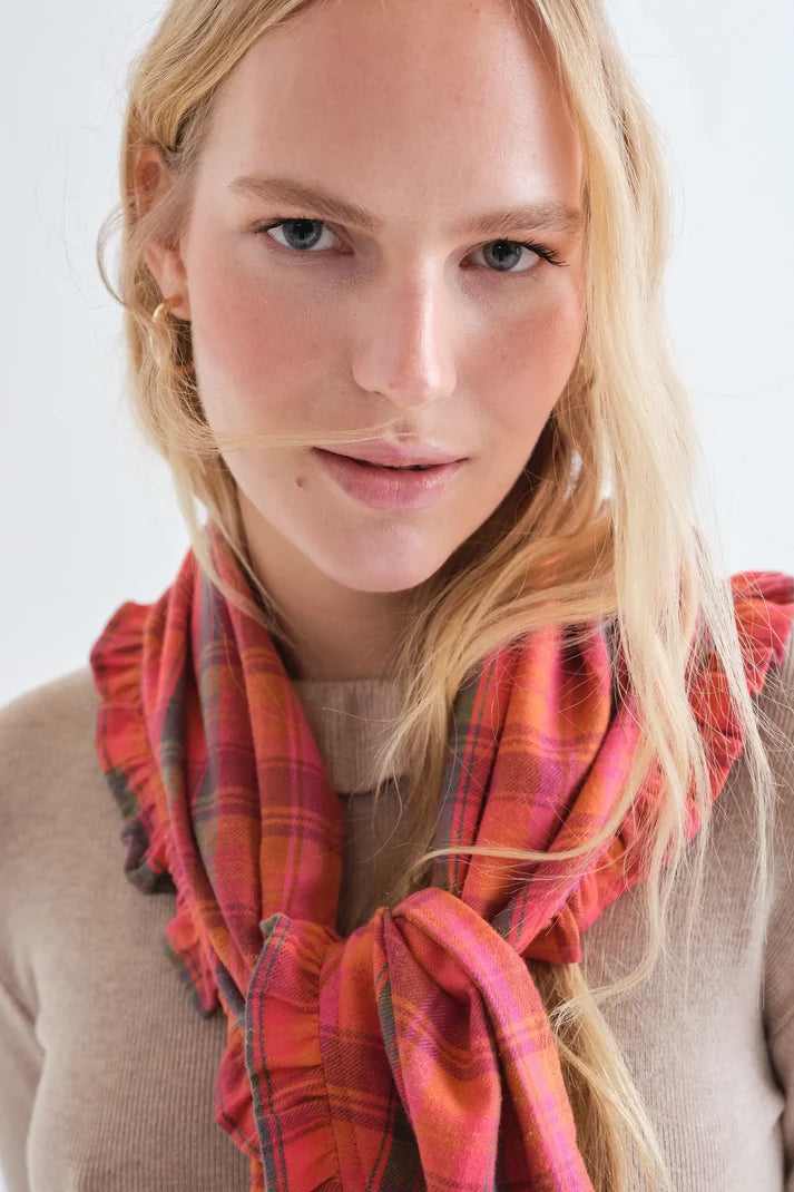 Pink Plaid Scarf