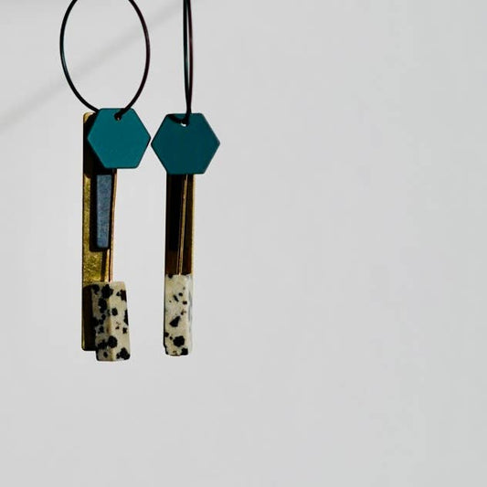 Charm Earrings | | Dalmatian Jasper DJ015
