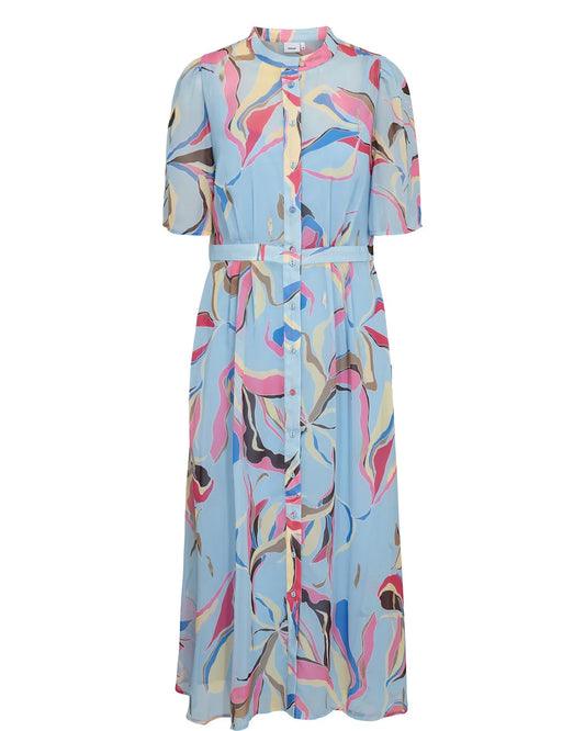 Nukyndall SS Dress - Cerulean