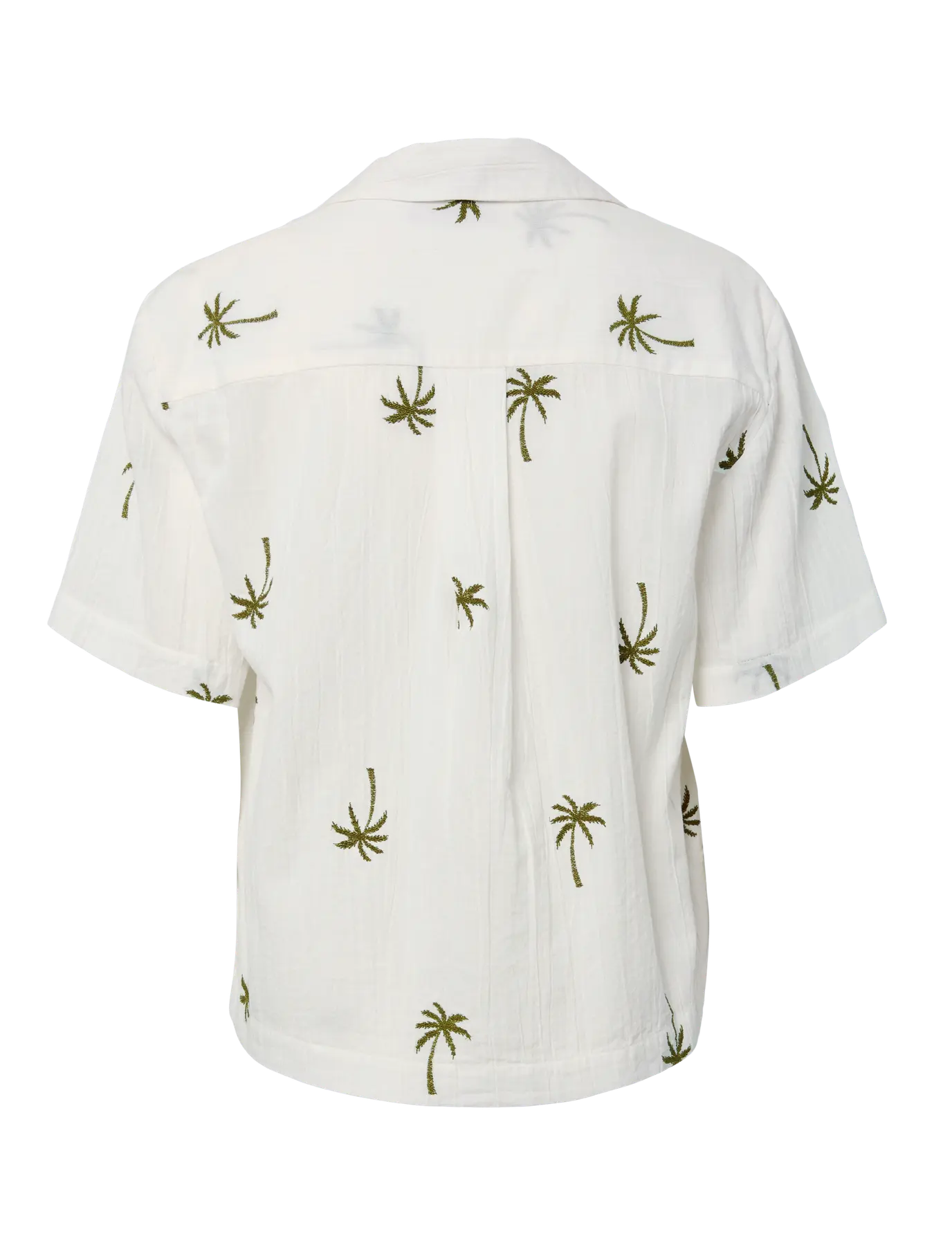 PCKiana SS Embroidery Shirt WVN BC - Cloud Dancer/Chile emb