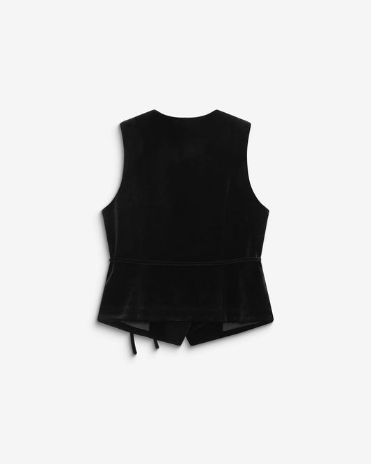Benny Tie Front Waistcoat - Noir