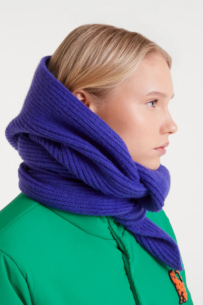 Blue Fine Knit Beanie Hat