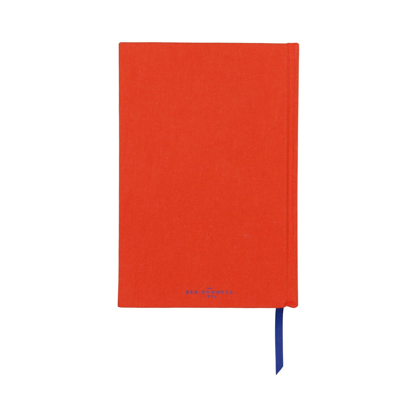 Red notebook with a blue strap on a white background