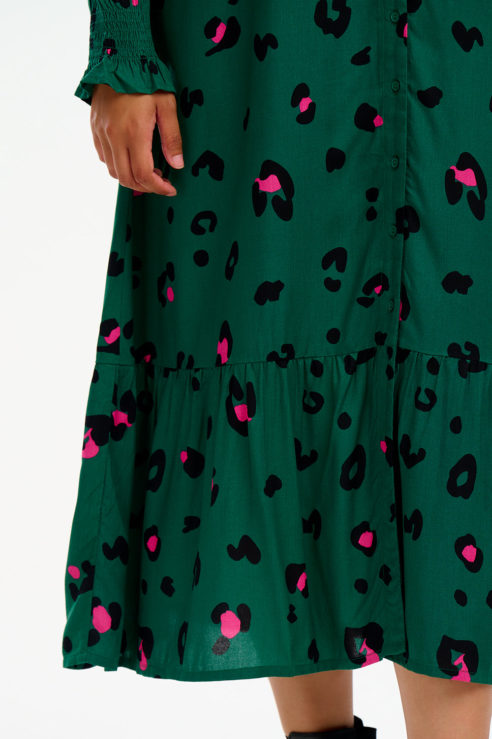 Gwen Midi Tiered Dress - Green