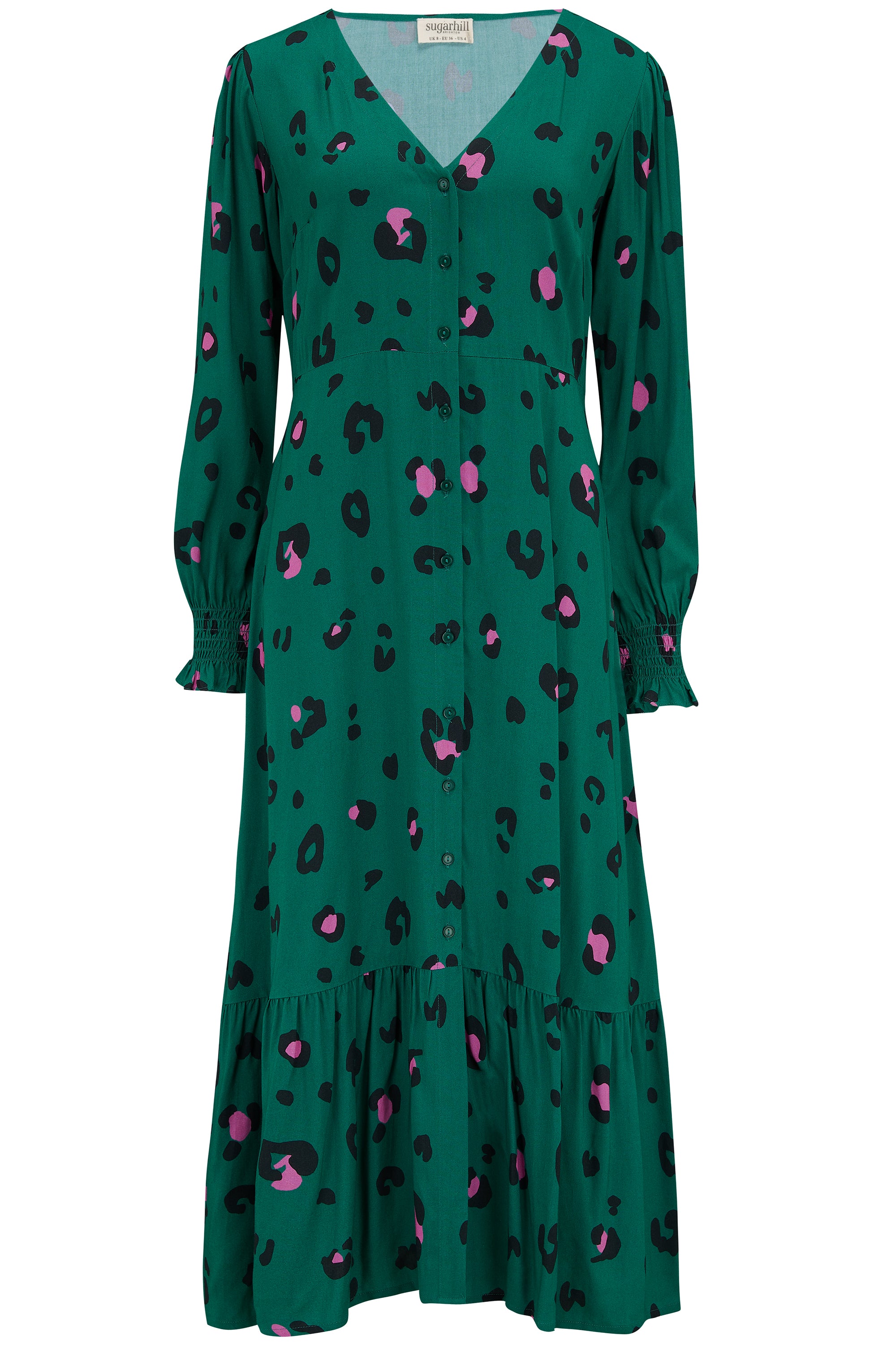 Gwen Midi Tiered Dress - Green