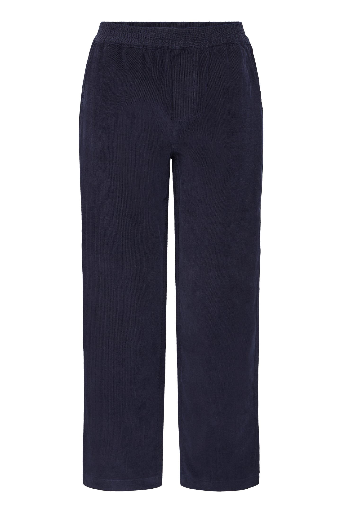 Navy blue pants on a white background
