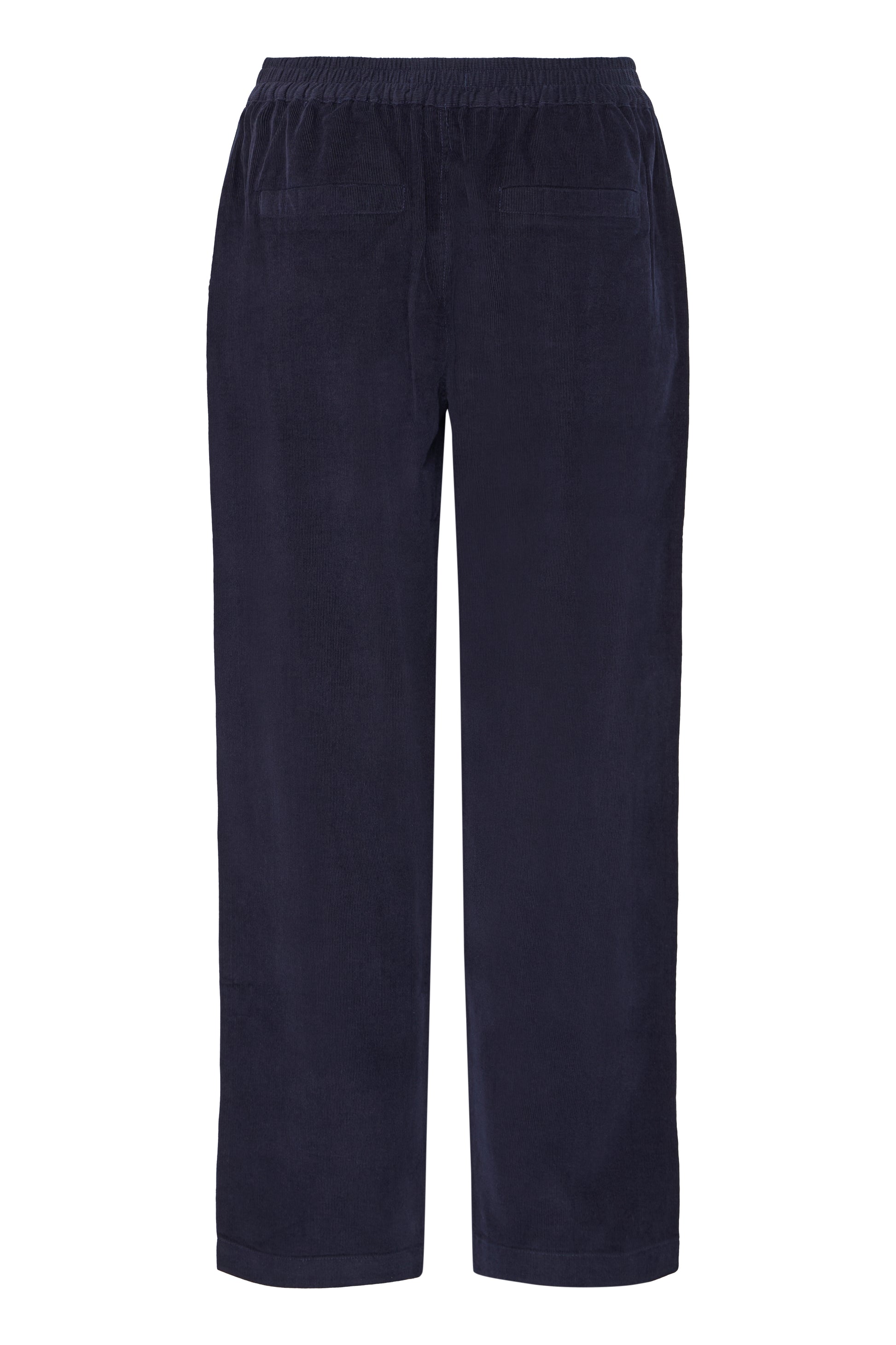 Navy blue pants on a white background