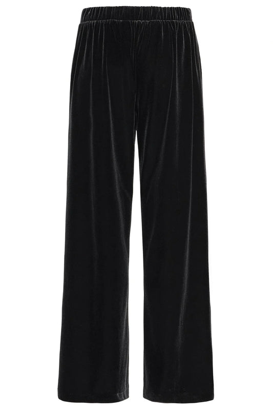 Black velvet pants on a white background