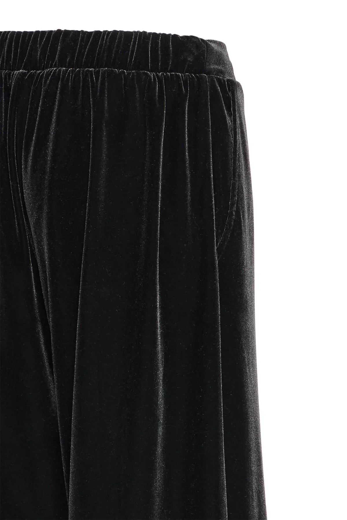 Black velvet skirt on a white background