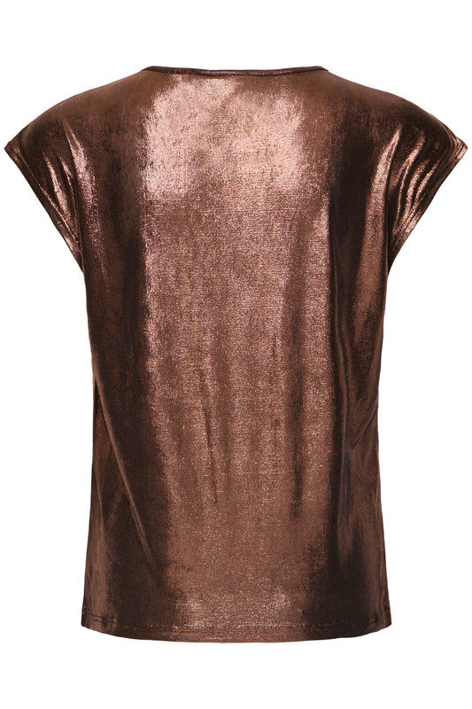 Bronze metallic t-shirt on a white background