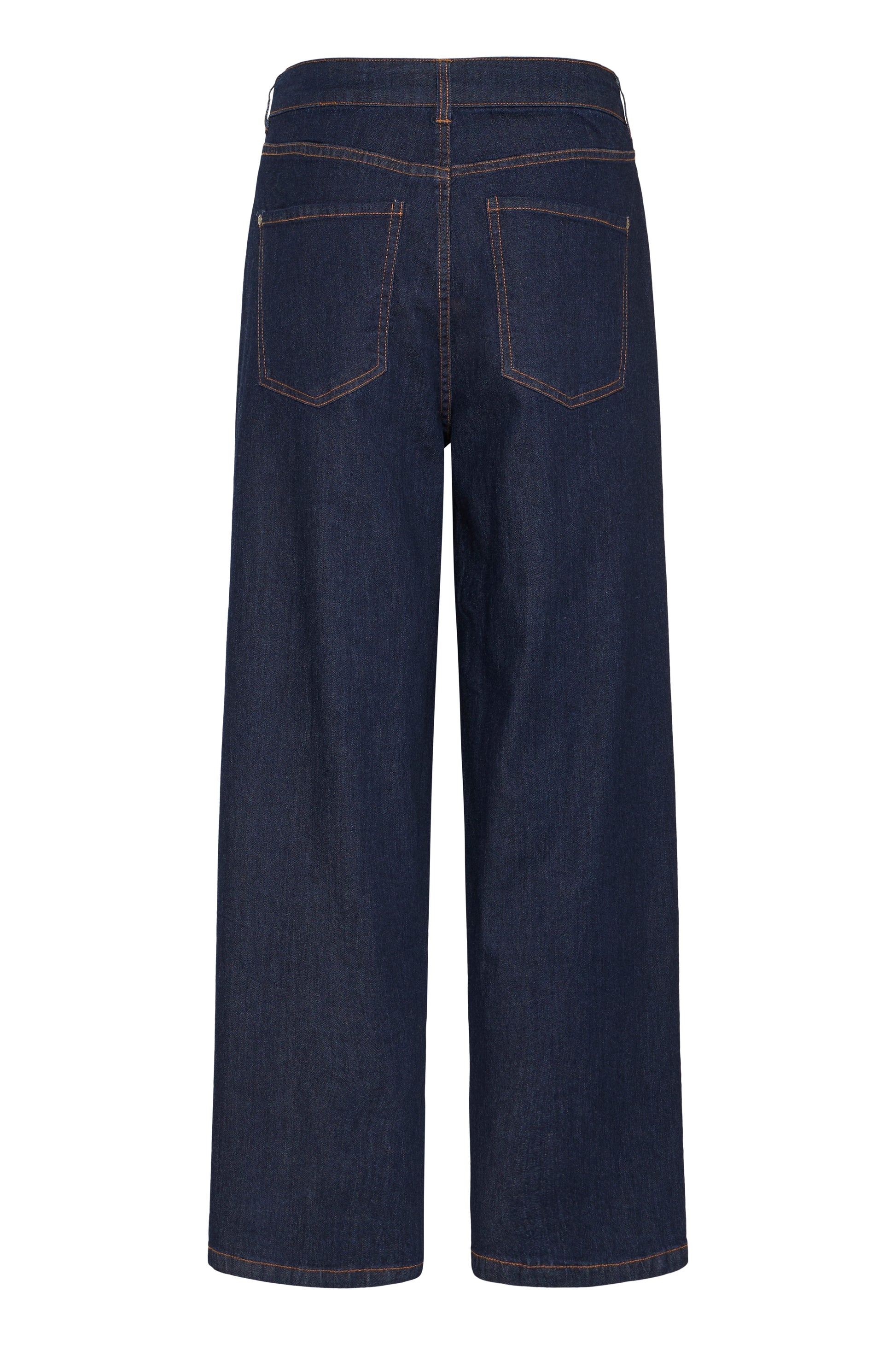 Dark blue jeans on a white background