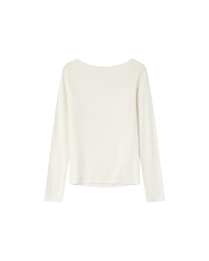 White long-sleeve top on a white background