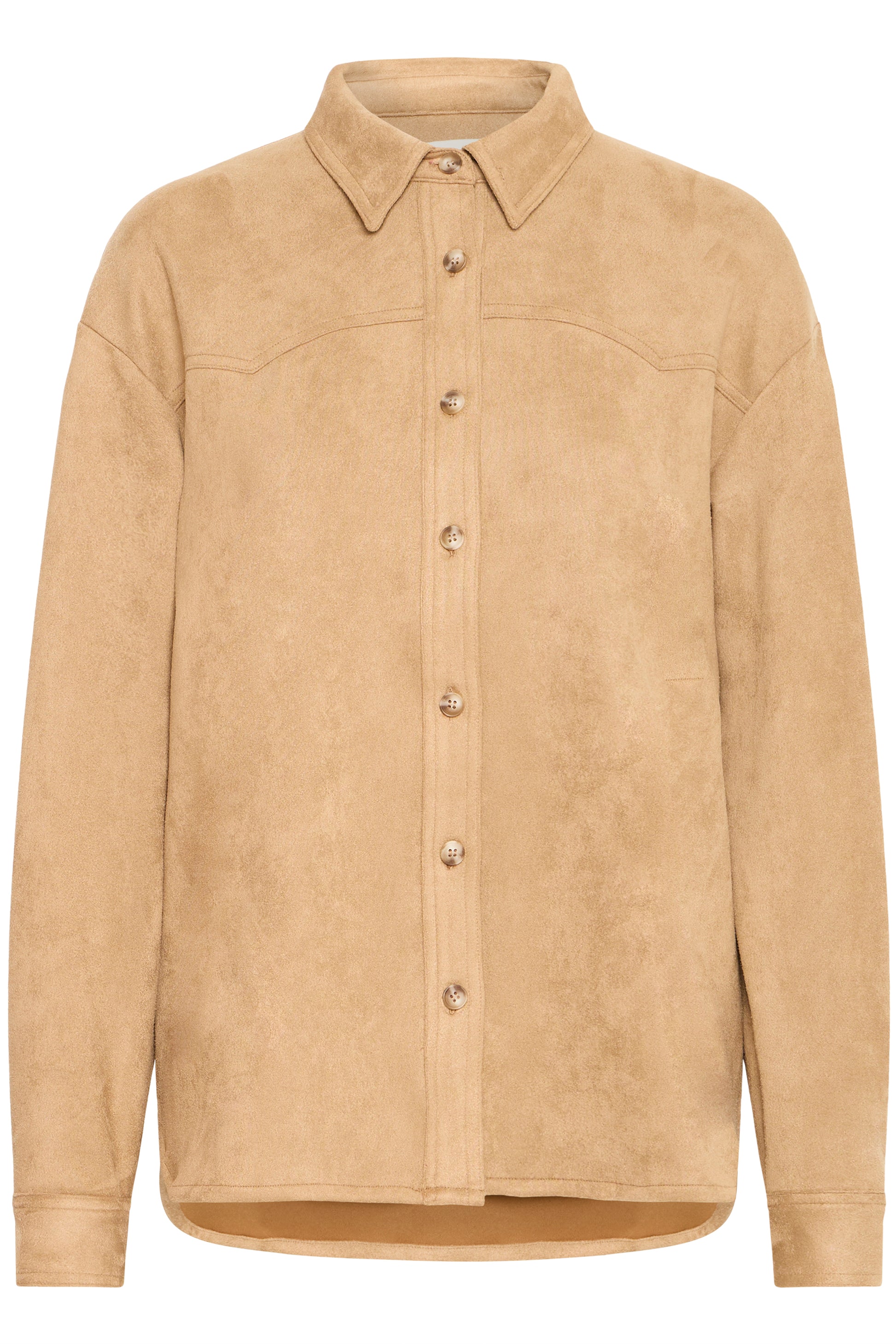 Beige suede jacket on a white background