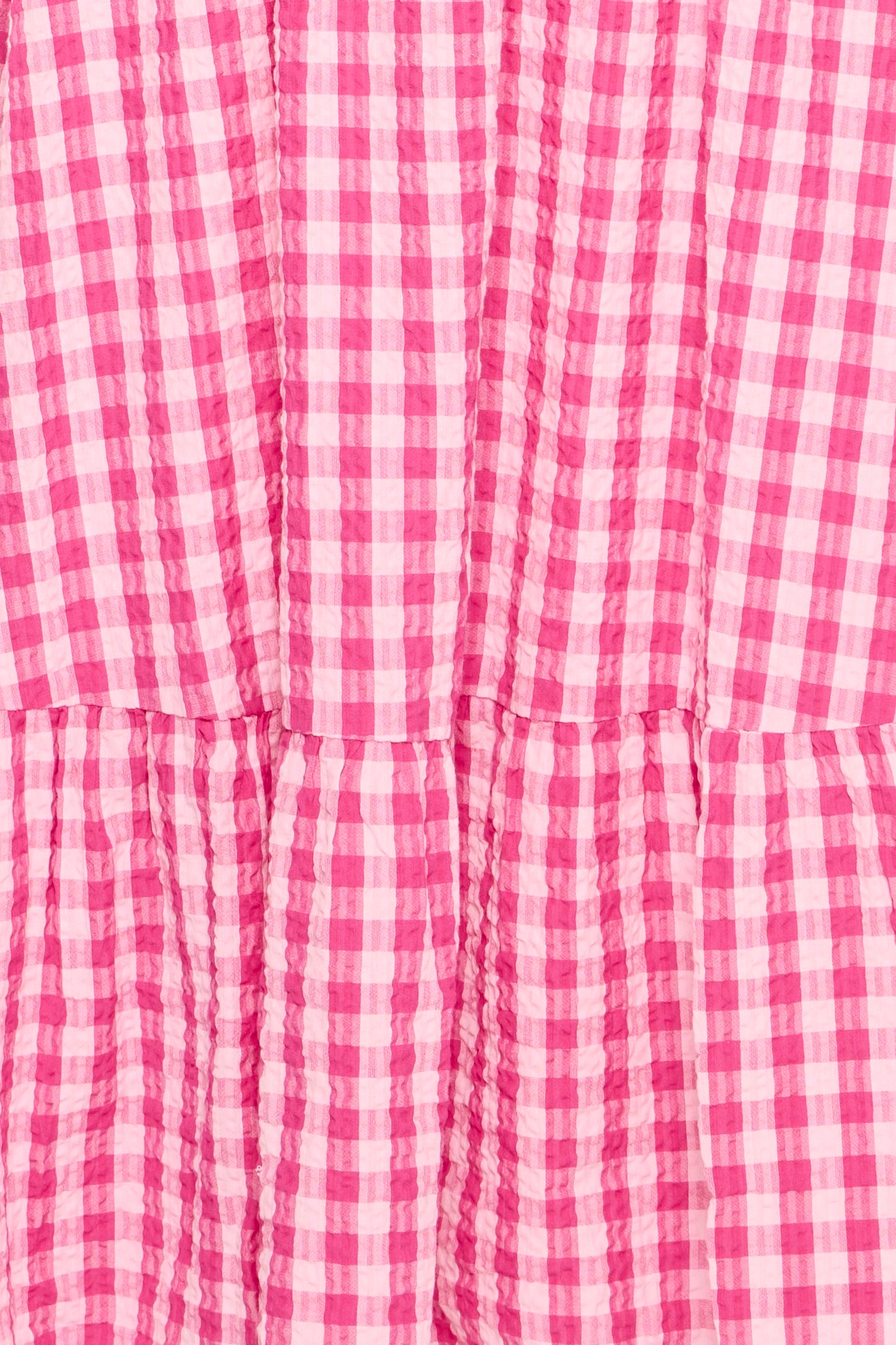 Close-up of pink and white checkered fabric