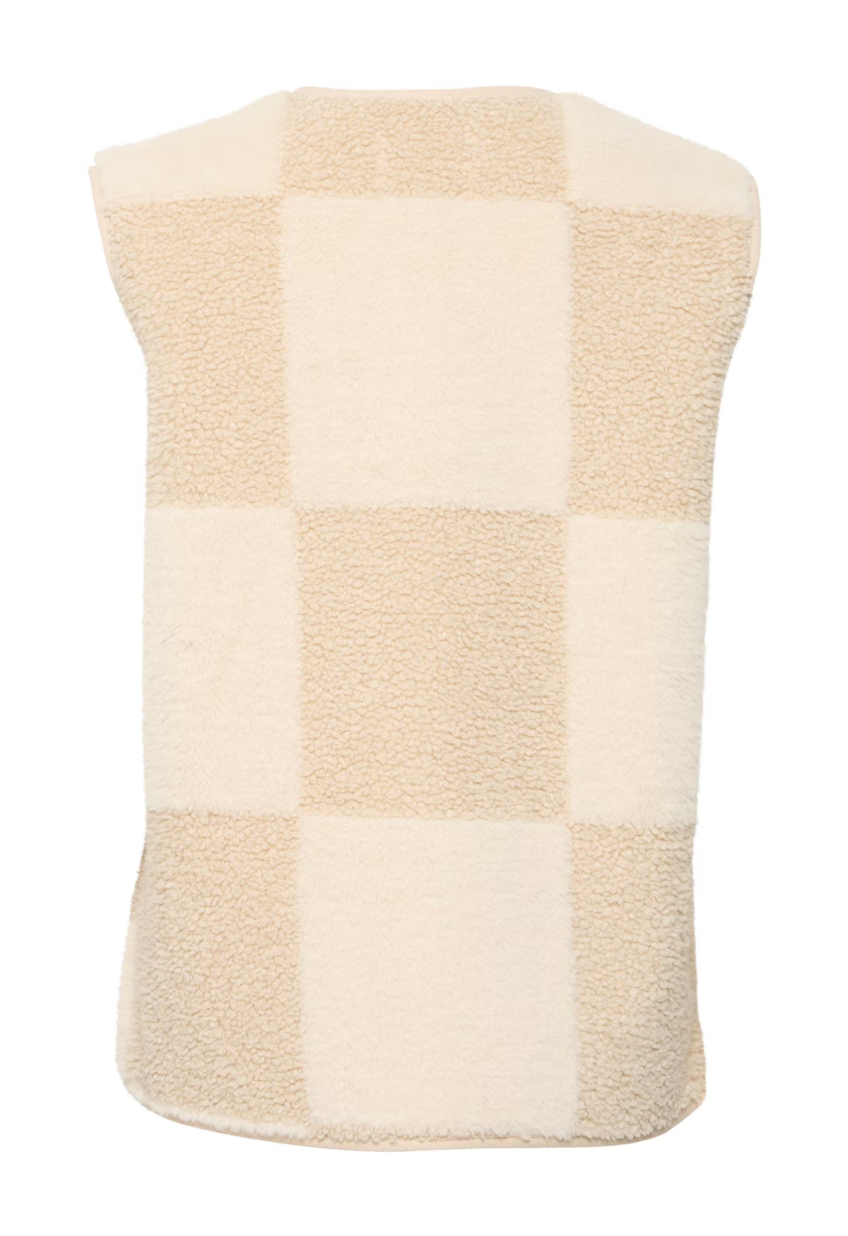 Beige checkered fabric on a white background
