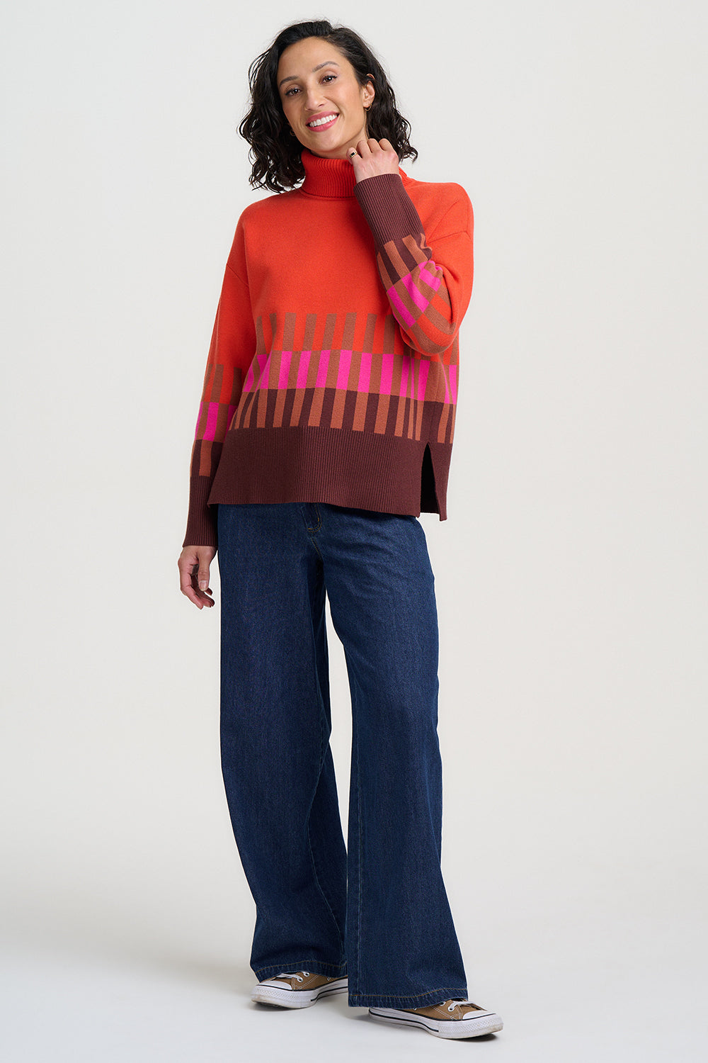 Serita Roll Neck Jumper - Orange