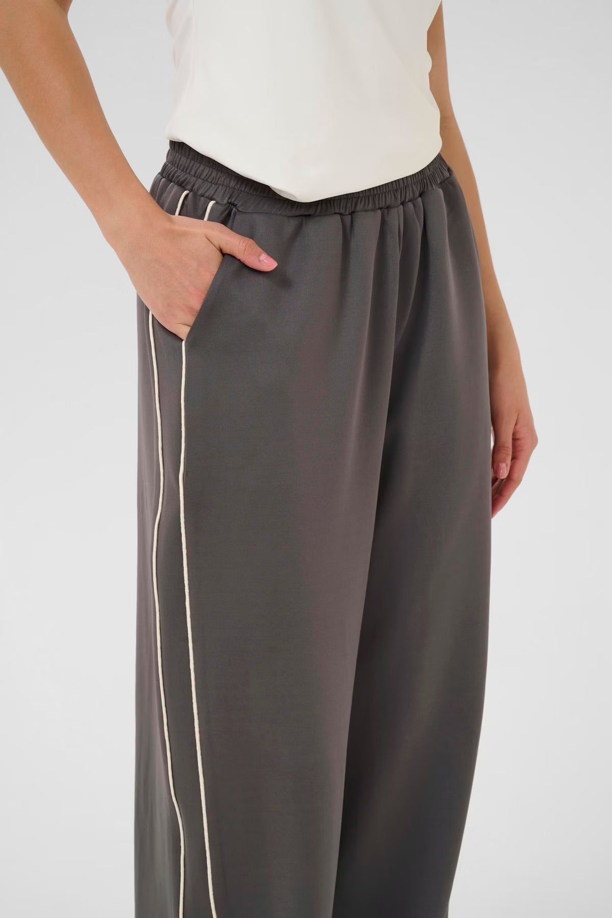 Gray pants with a white background