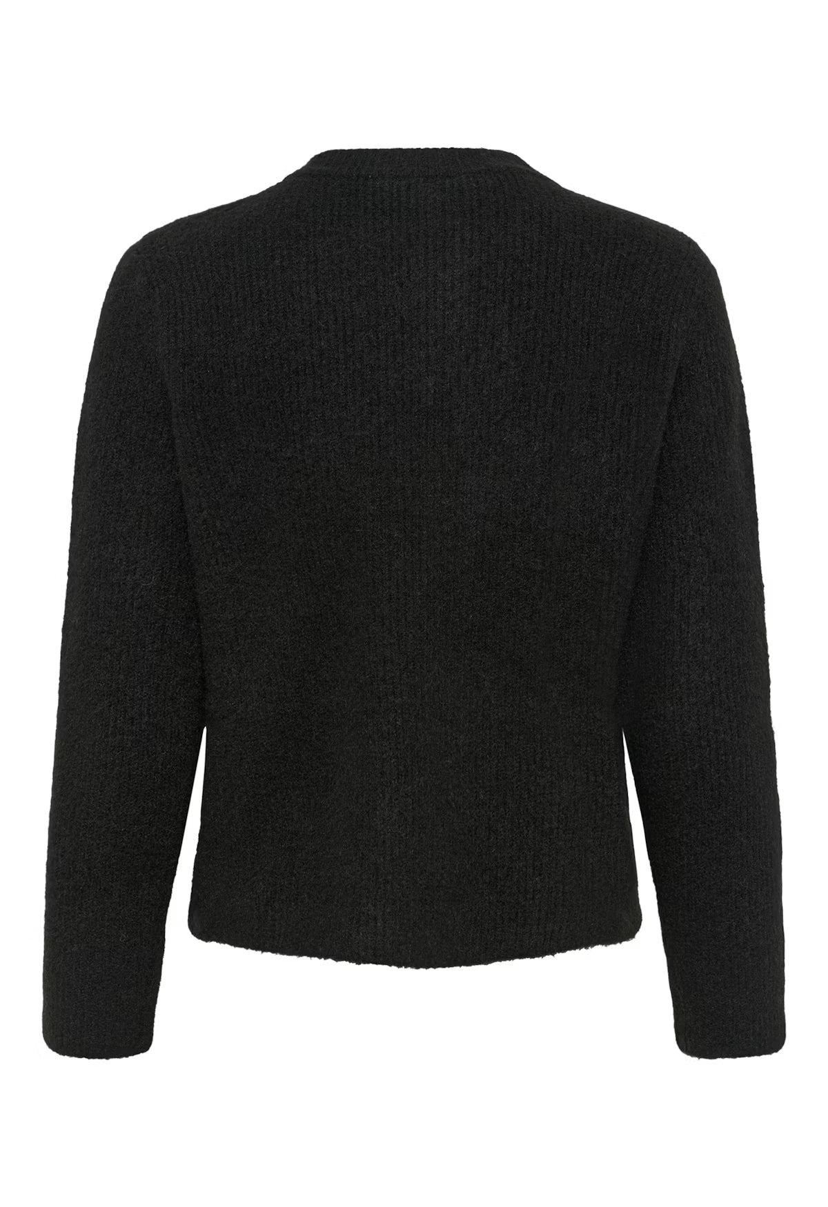 Black cardigan on a white background