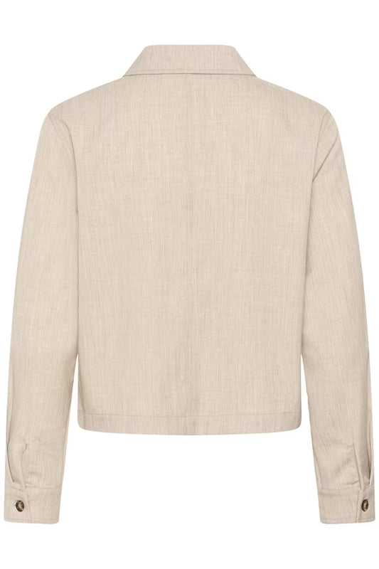 beige jacket on white background