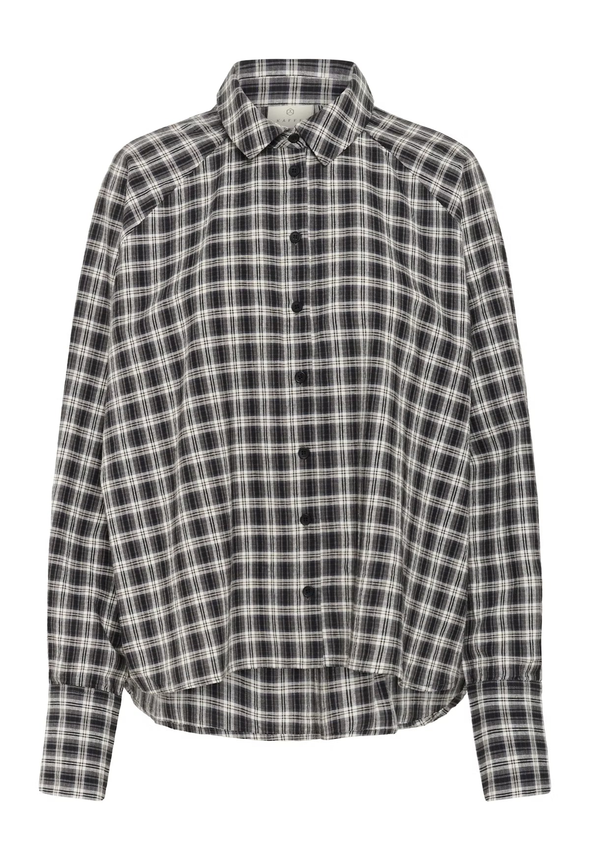 Black and white checkered shirt on a white background