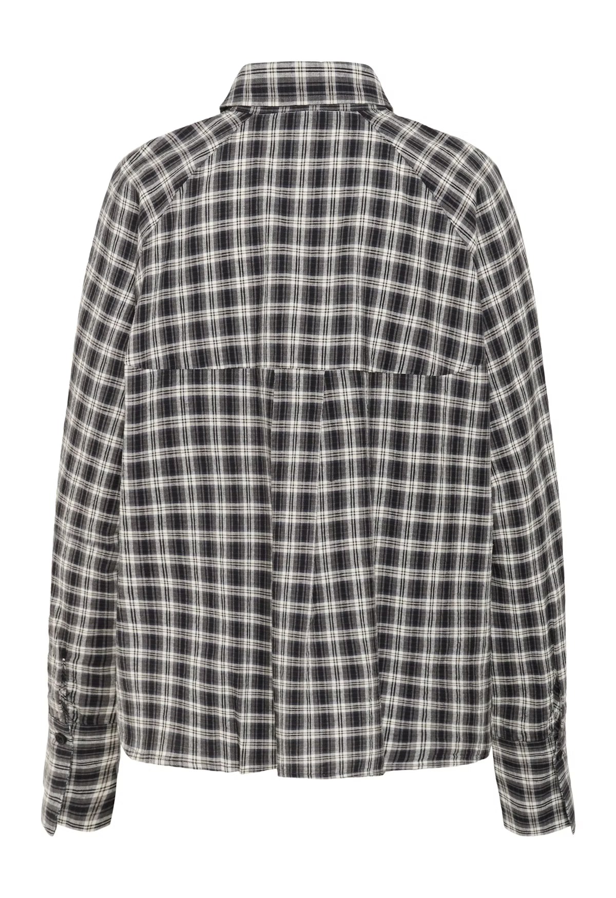 Black and white checkered shirt on a white background