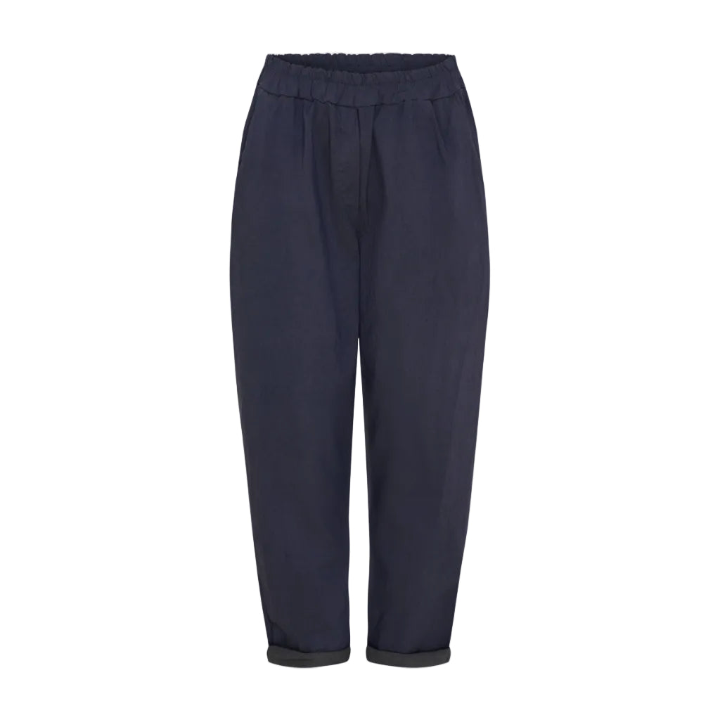 Navy blue pants on a white background