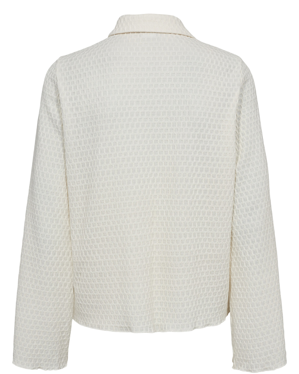 White textured shirt on a white background