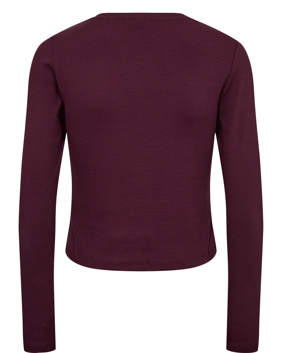 Maroon long-sleeve shirt on a white background
