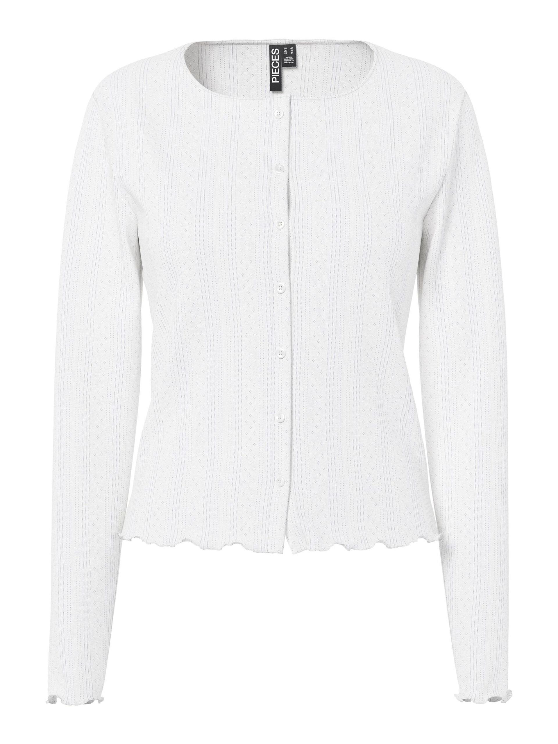 White cardigan on a white background