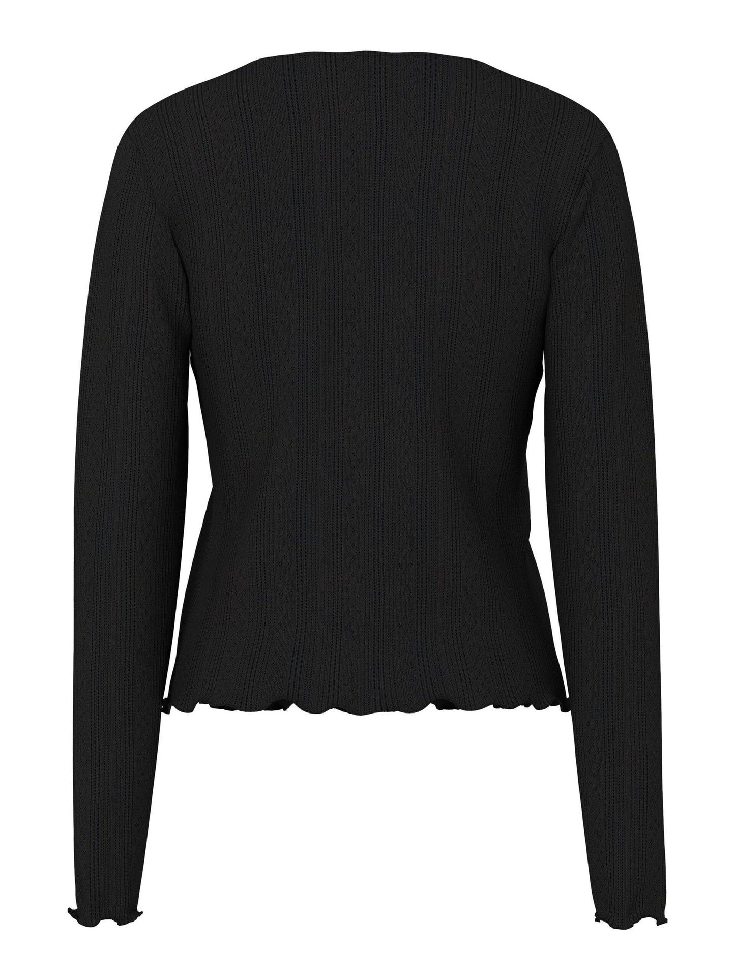 Black ribbed sweater on a white background