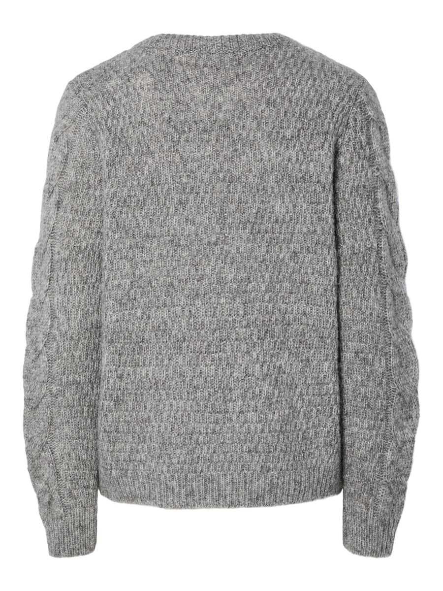 Gray knitted sweater on a white background