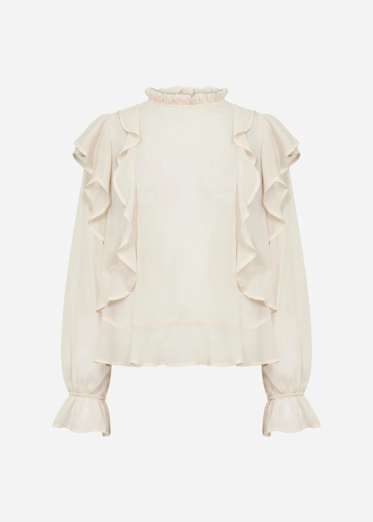 Cream blouse on a white background
