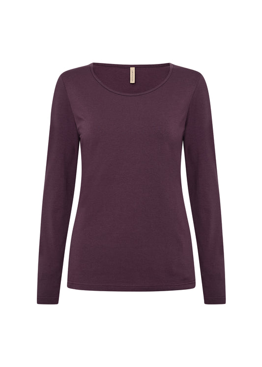 Purple long-sleeve shirt on a white background