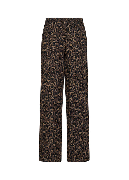 Leopard print pants on a white background