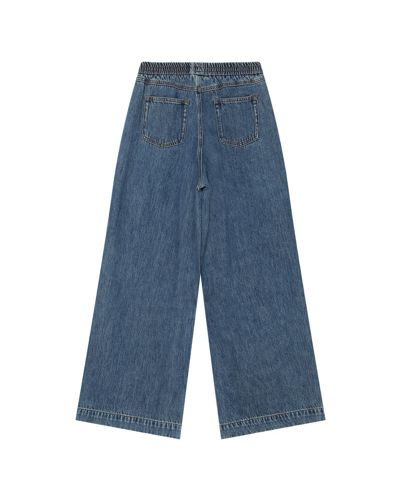 Blue jeans on a white background