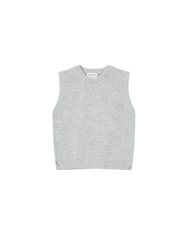 Gray sleeveless top on a white background