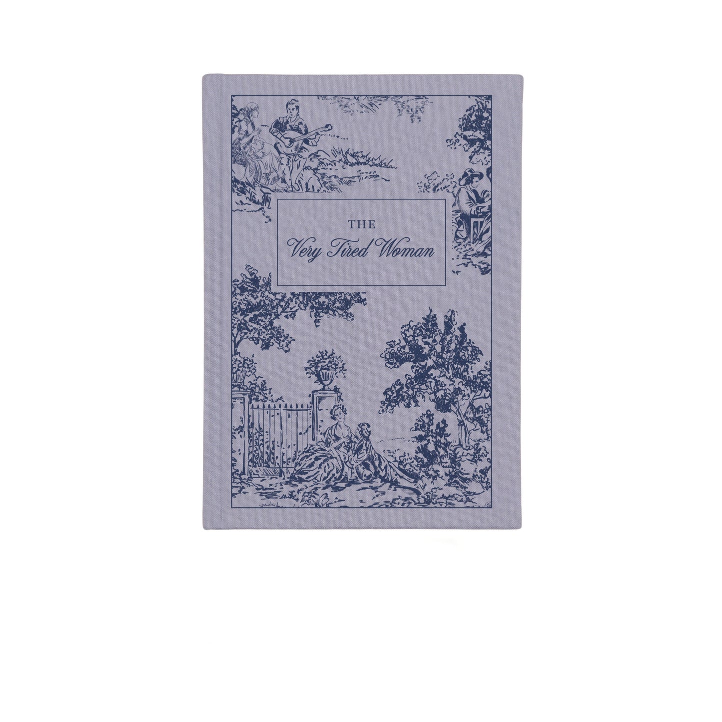 Book titled 'The Very Tired Woman' with decorative cover design on a white background